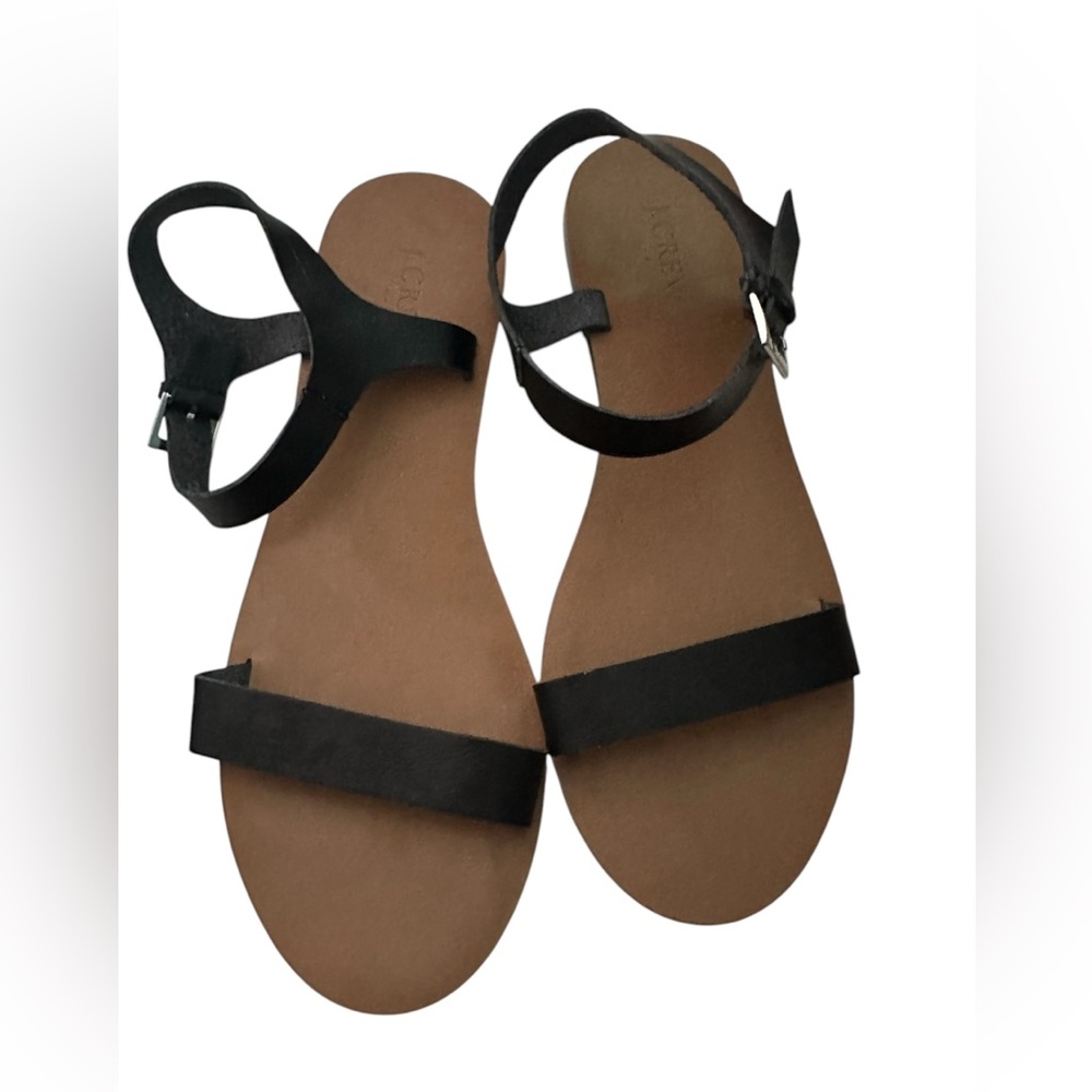 J Cree Black Leather Sandals